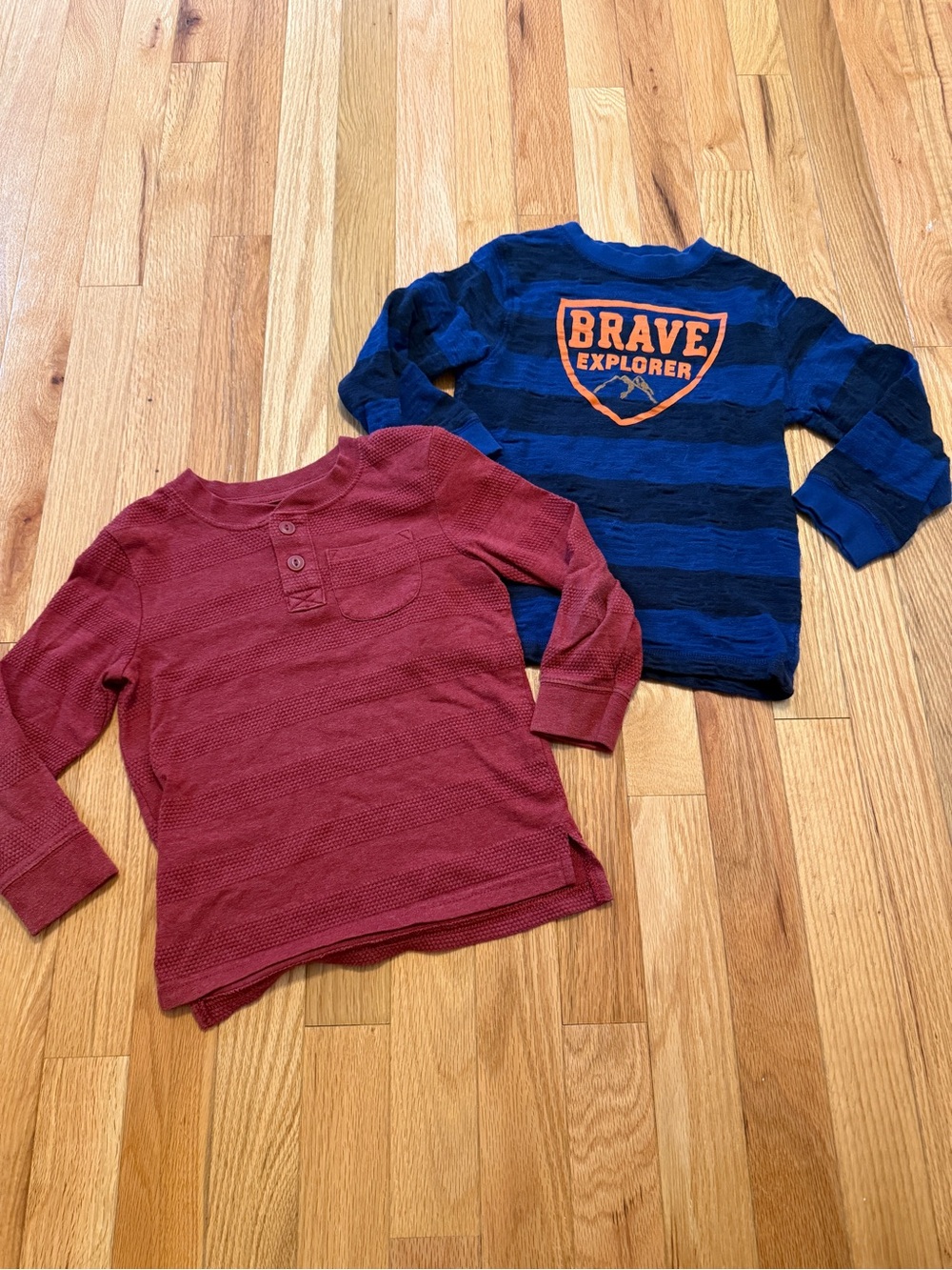 Boys Long-Sleeve Set - Navy Blue & Burgundy